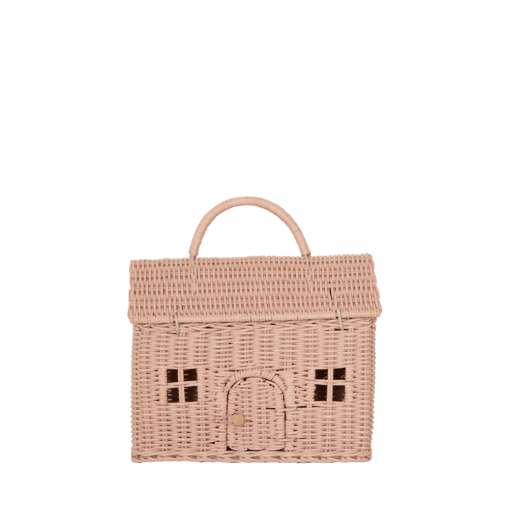 Rattan Casa Clutch - Rose