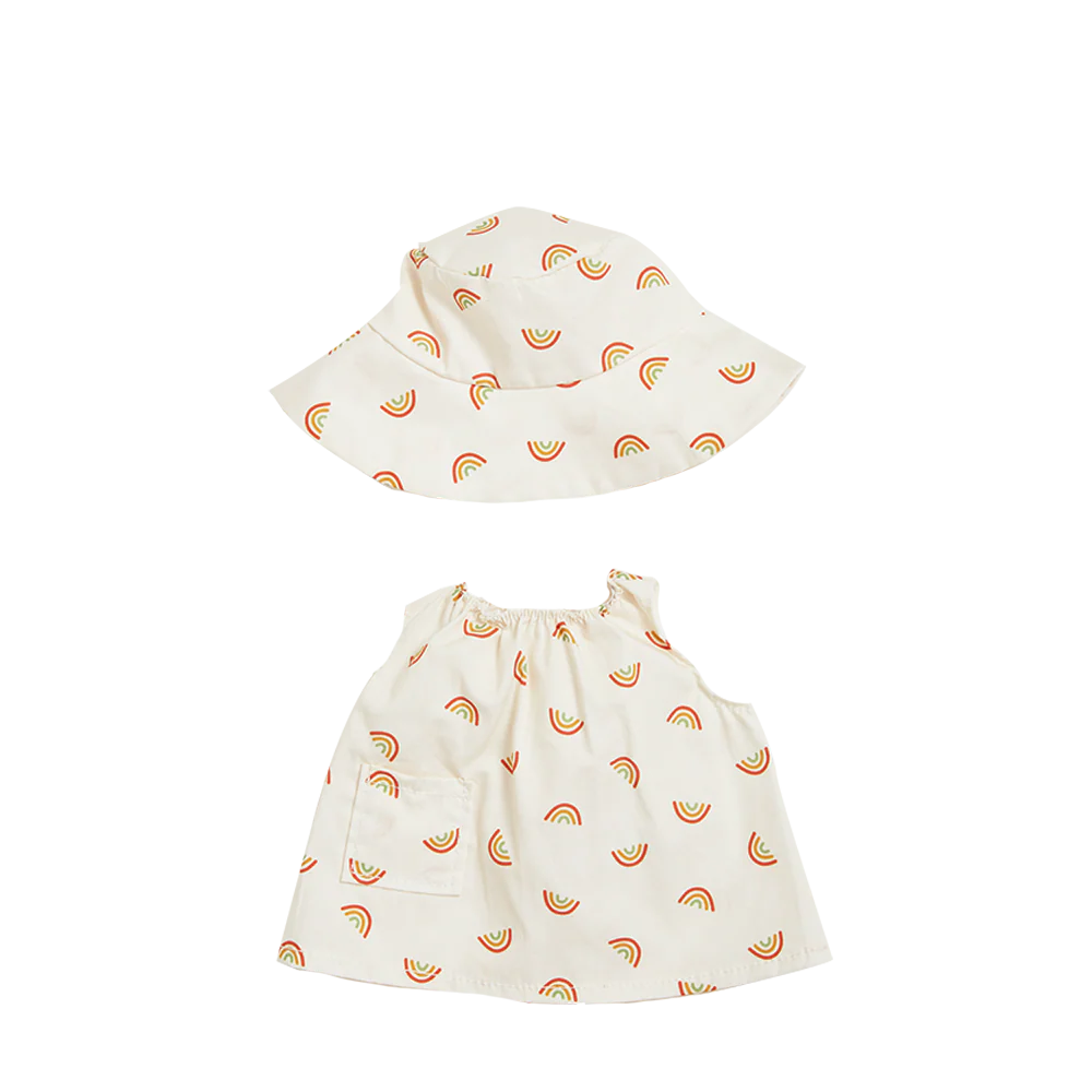 Dinkum Dolls Cotton Una Rainbow Dress Set - Ivory - Image 11