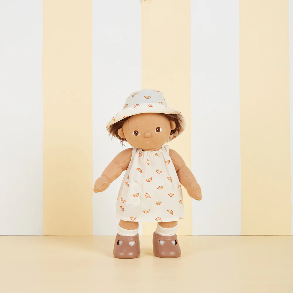 Dinkum Dolls Cotton Una Rainbow Dress Set - Ivory - Image 4