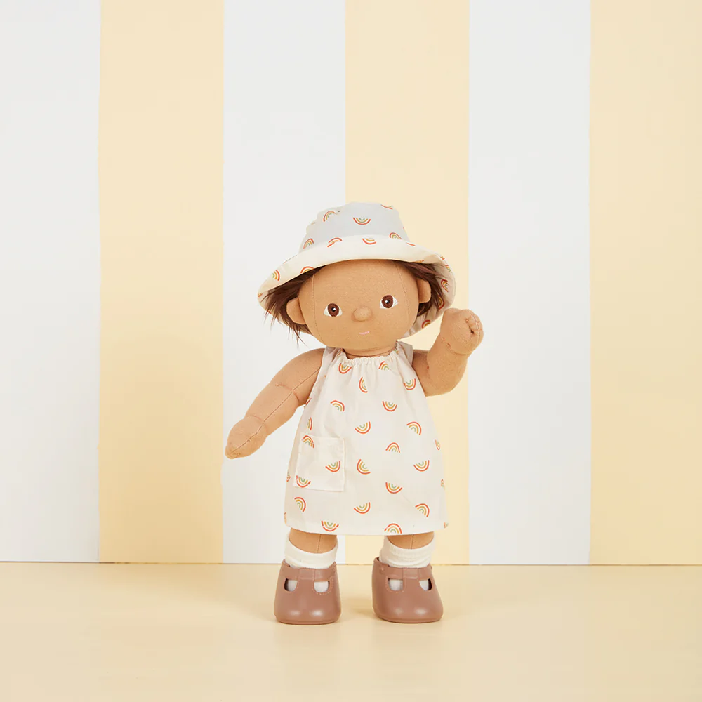 Dinkum Dolls Cotton Una Rainbow Dress Set - Ivory - Image 5