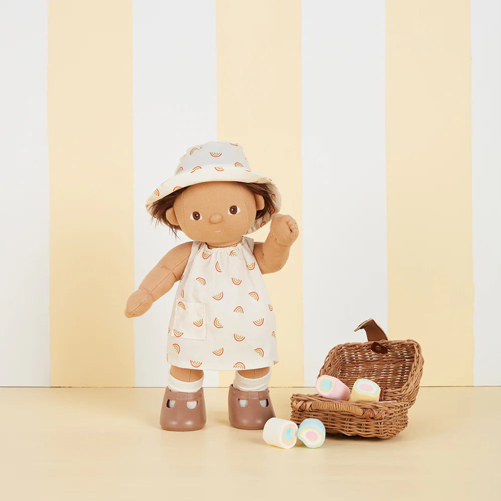 Dinkum Dolls Cotton Una Rainbow Dress Set - Ivory - Image 6