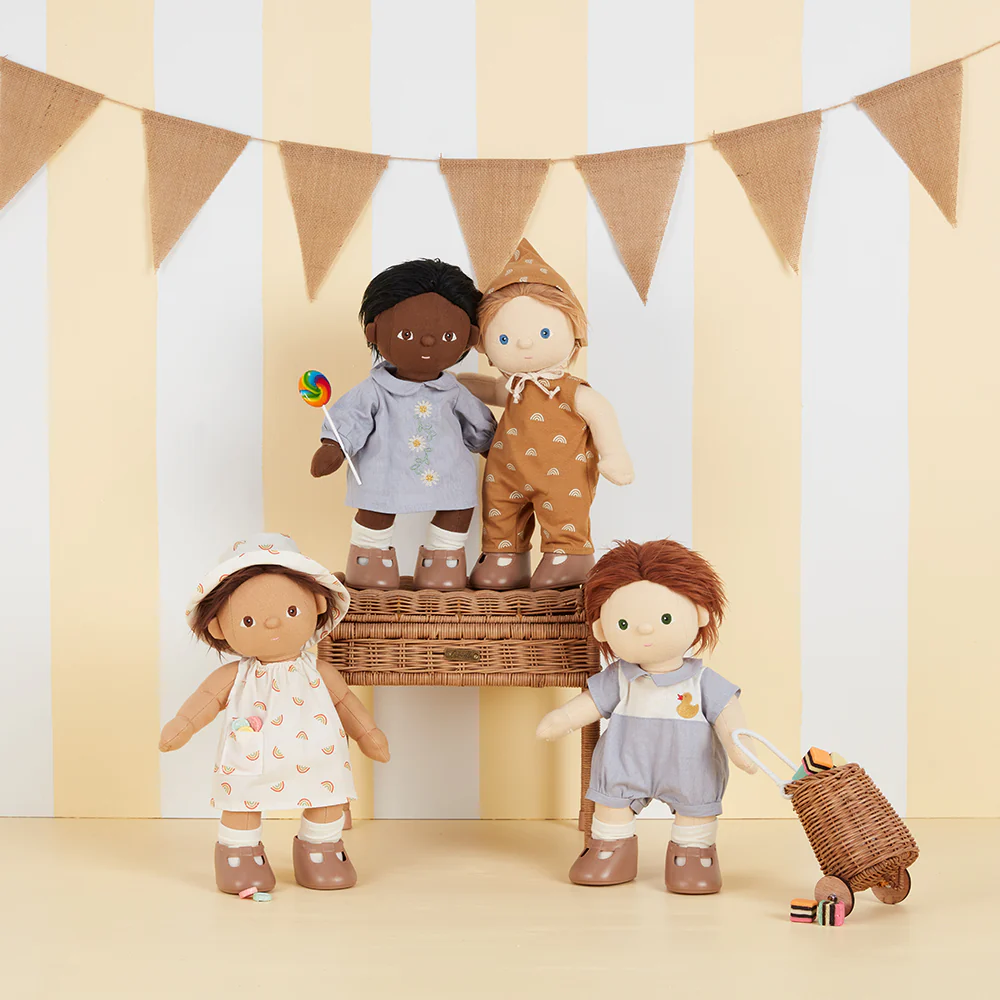 Dinkum Dolls Cotton Una Rainbow Dress Set - Ivory - Image 7