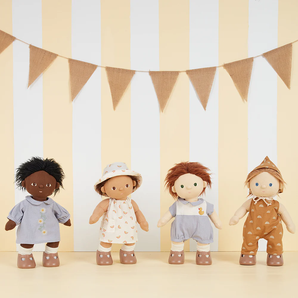 Dinkum Dolls Cotton Una Rainbow Dress Set - Ivory - Image 8