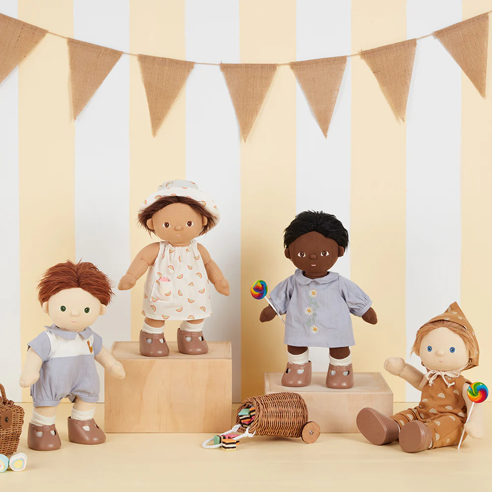 Dinkum Dolls Cotton Una Rainbow Dress Set - Ivory - Image 9