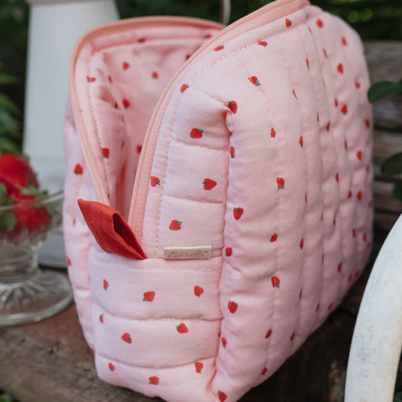 Quilted Toiletries Bag - Strawberry - Image 3