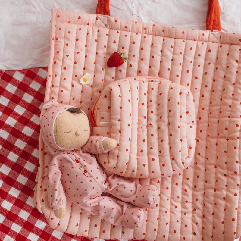 Quilted Toiletries Bag - Strawberry - Image 4