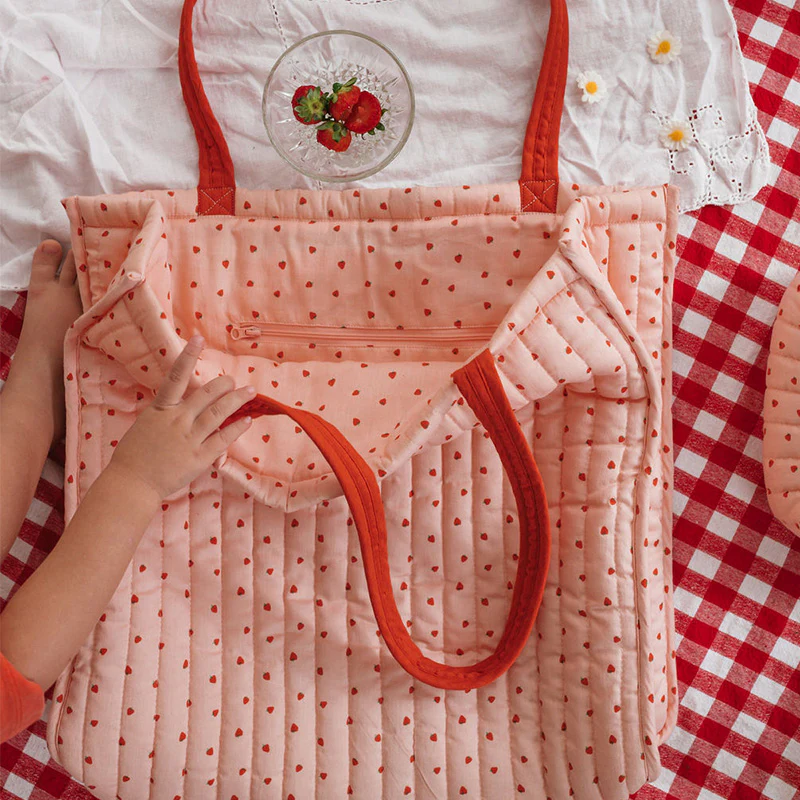 Quilted Tote Bag - Strawberry - Image 3