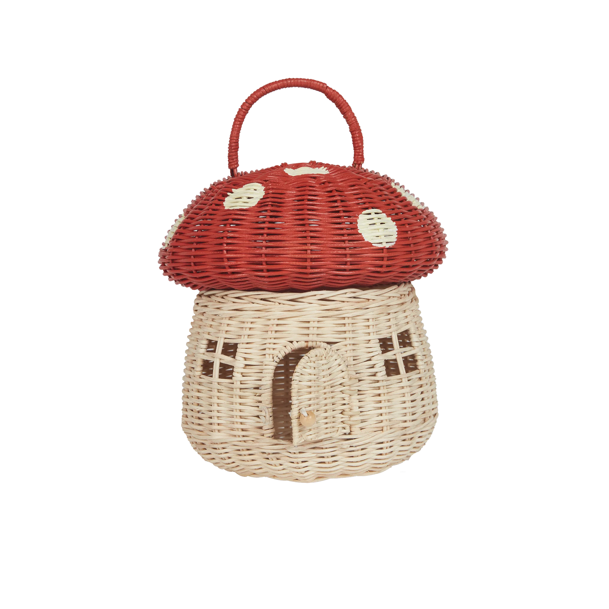 Rattan Mushroom Basket - Red - Image 10