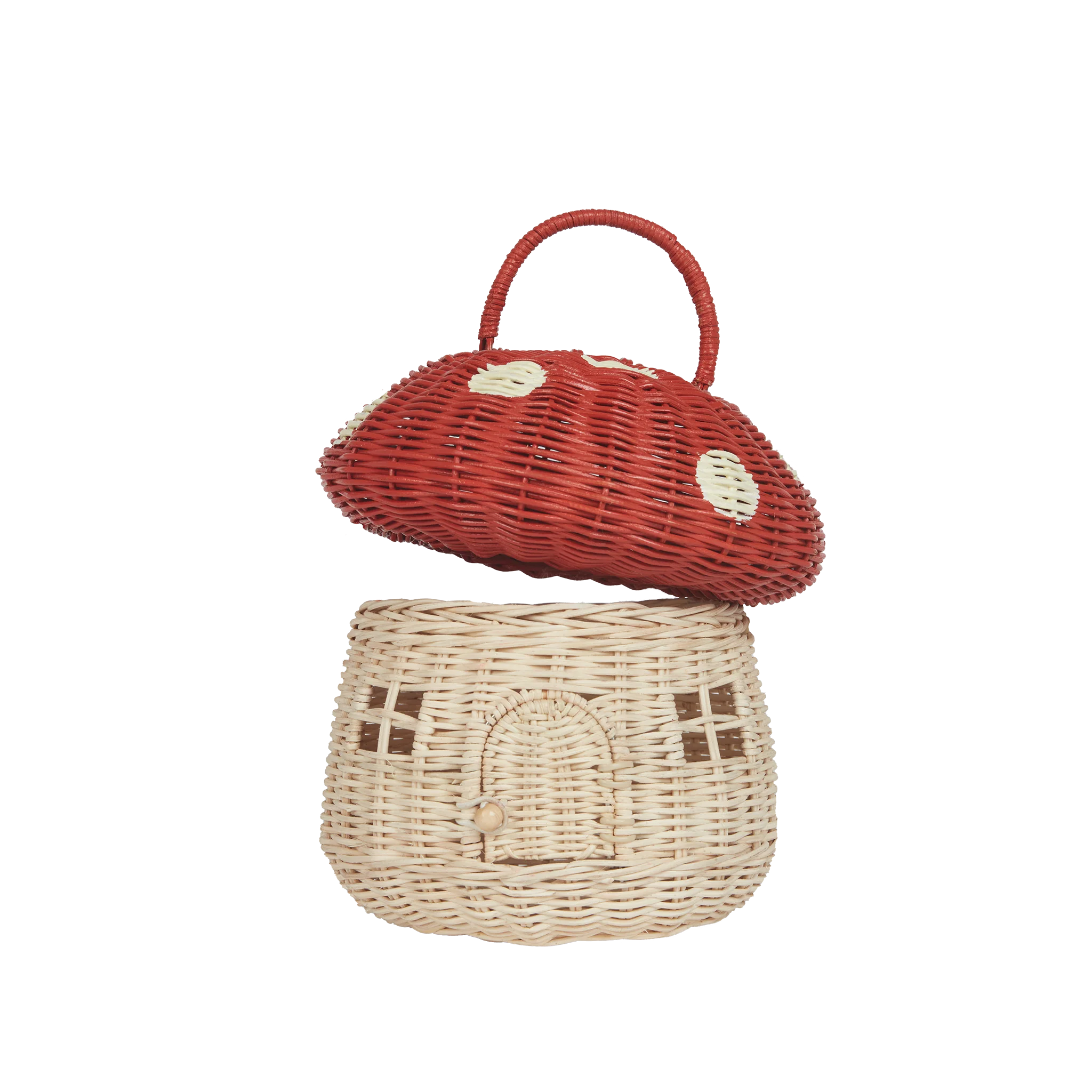 Rattan Mushroom Basket - Red - Image 9